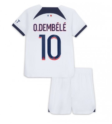 Paris Saint-Germain Ousmane Dembele #10 Bortaställ Barn 2023-24 Kortärmad (+ Korta byxor)